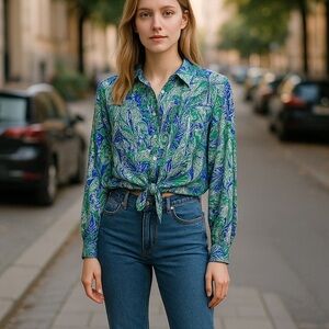 Rachel zoe new tie front blouse